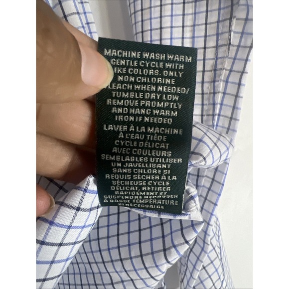 Lauren Ralph Lauren Boys Button Down Shirt Blue White Check Youth size 14 - Picture 5 of 12